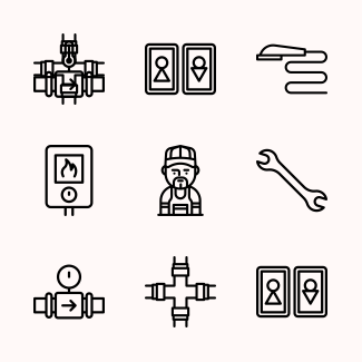 Plumbing elements icons pack