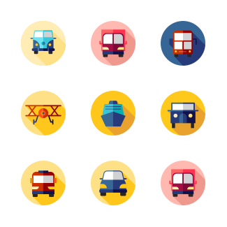 Transportation icons pack