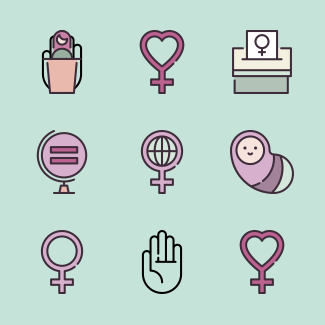 Linear Womens Day Elements icons pack