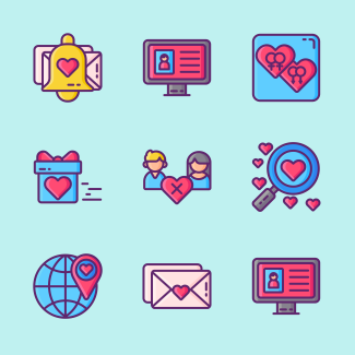 Dating App icons pack