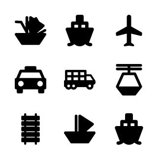 Transportation icons pack