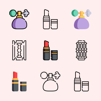 Hairdressing And barber icons pack