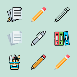 Stationery icons pack