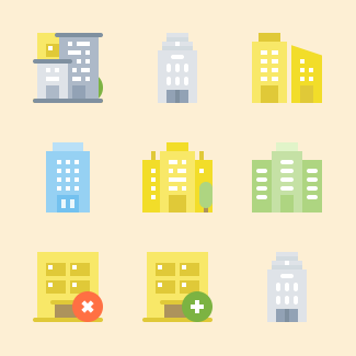 Buildings and Real Estate icons pack