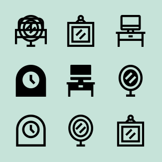 Furniture color icons pack