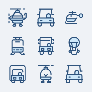 Transportation icons pack
