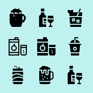 Beverages icons pack