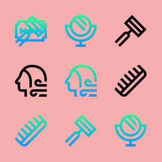 Hairdressing and Barber shop icons pack