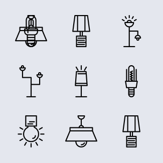 Lamps icons pack