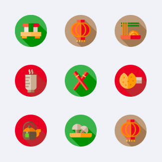 Asian Food Restaurant icons pack
