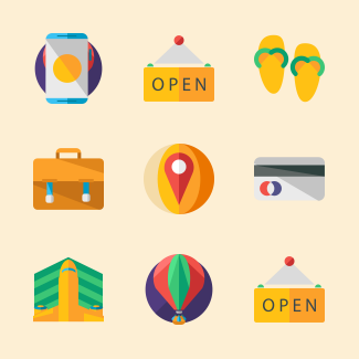 Travel icons pack