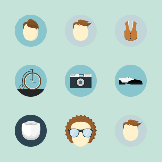 Hipster icons pack
