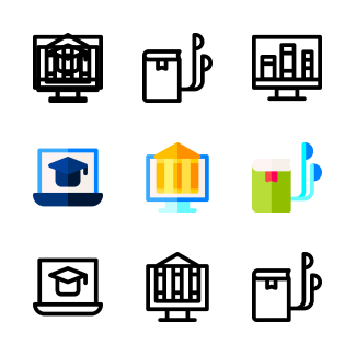 Online Learning icons pack