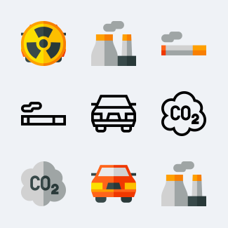 Pollution icons pack