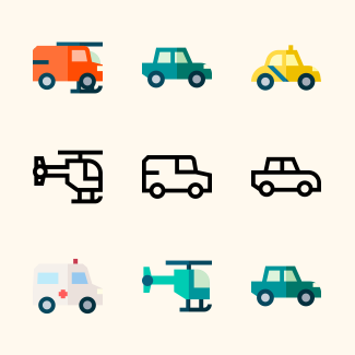Transport icons pack