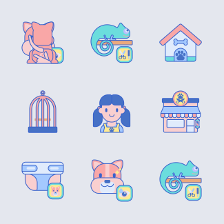 Pet Grooming icons pack