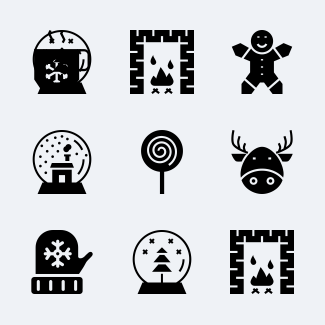 Christmas Glyph icons pack