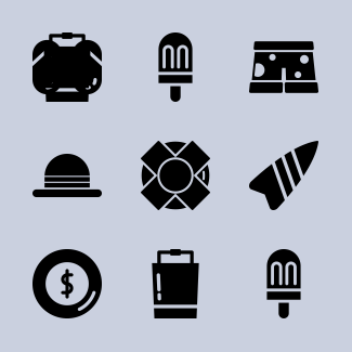 Summer holiday Set icons pack