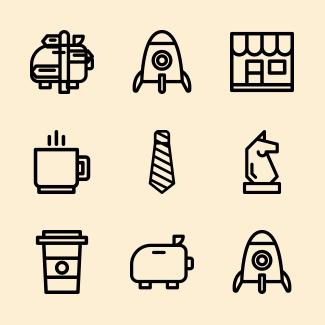 Startups and New Business outlined icons pack