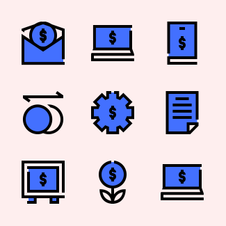 Fintech icons pack