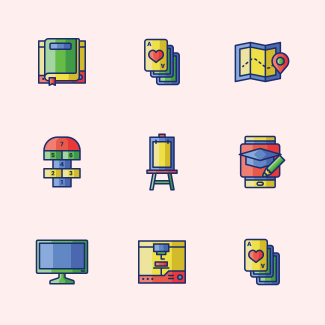 Edutainment icons pack
