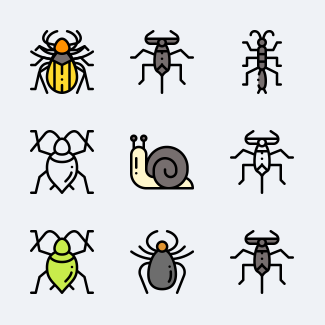 Insects icons pack