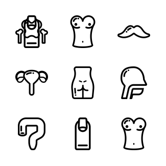 Human body outline icons pack