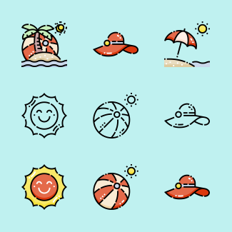 Summer icons pack