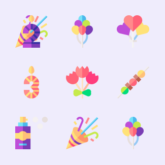 Birthday icons pack