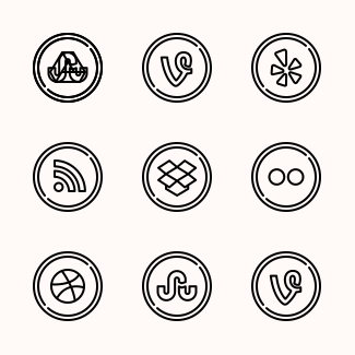 Social circles icons pack