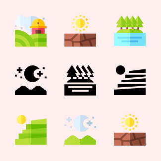 Landscapes icons pack