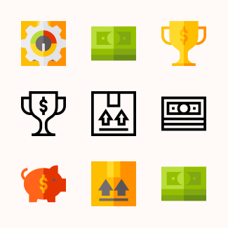 Crowdsurfing icons pack