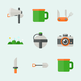 Camp Collection icons pack