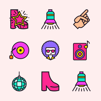 Disco Music Collection icons pack