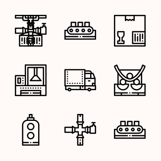 Industrial process icons pack