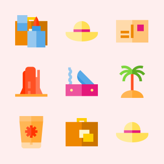 Solid Travel Elements icons pack