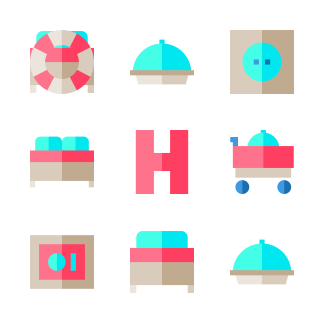 Solid Hotel Elements icons pack