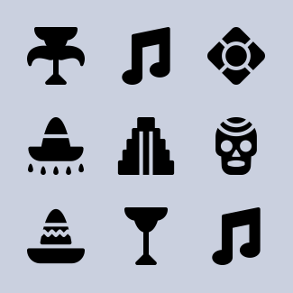 Solid Mexican Elements icons pack