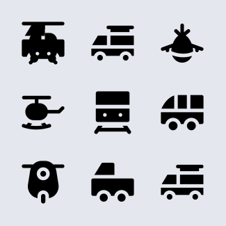 Bold Transport Collection icons pack
