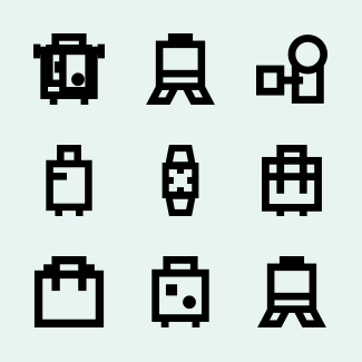 Filled Travel Elements icons pack