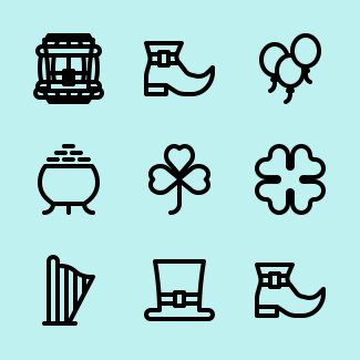 Saint Patrick Day icons pack