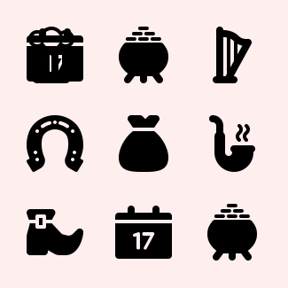 Saint Patrick Day icons pack