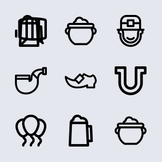Saint Patrick Day icons pack