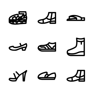 Shoes Linear icons pack