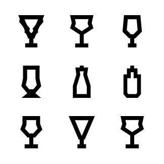 Bar Glasses and Bottles Straight icons pack