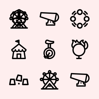 Circus Lineal icons pack