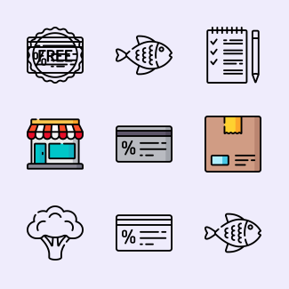 Grocery icons pack