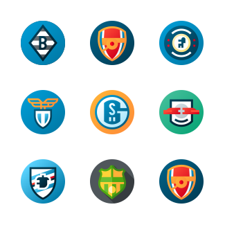 Football shields icons pack