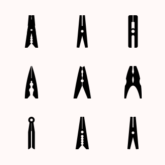 Clothespins icons pack