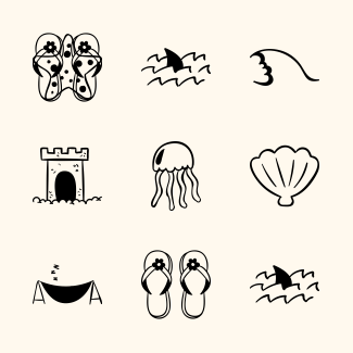 Summertime handmade icons pack